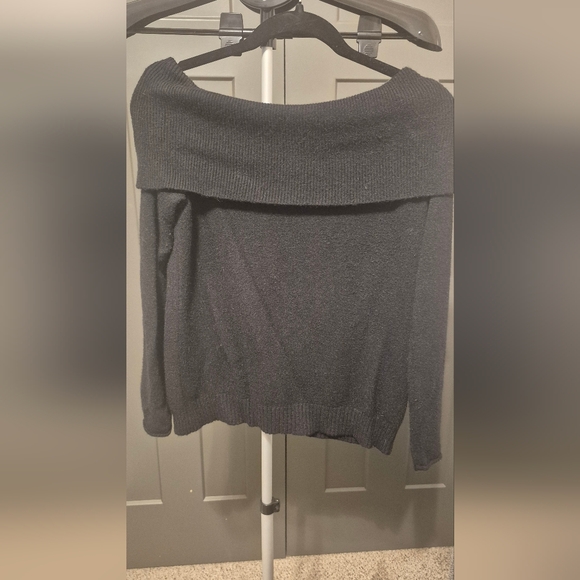 Anthropologie Sweaters - Anthropologie Charcoal Off-Shoulder Sweater